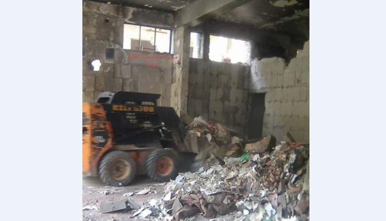 عمليات تعزيل للفرن الاحتياطي بمخيم درعا بغية إعادة تأهيله