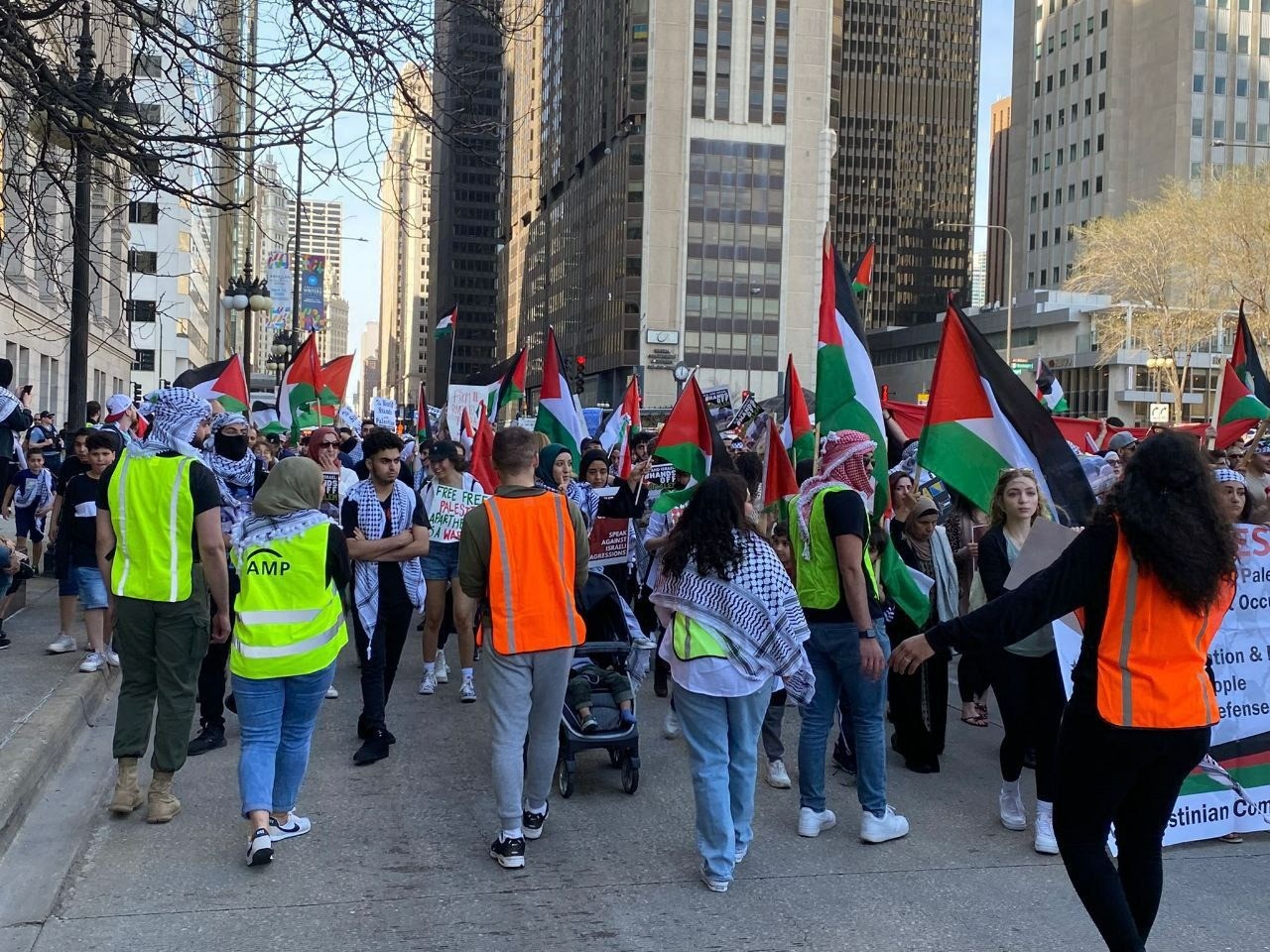تظاهرة حاشدة في شيكاغو رفضاً لعدوان الاحتلال على القدس