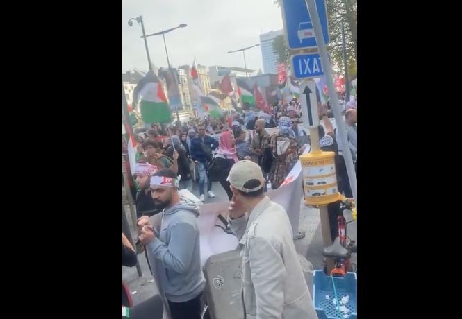 مظاهرة حاشدة في بروسكل دعماً لفلسطين