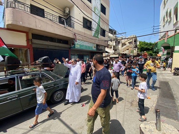 مسيرة في مخيم عين الحلوة بعد صلاة الجمعة دعماً لغزة