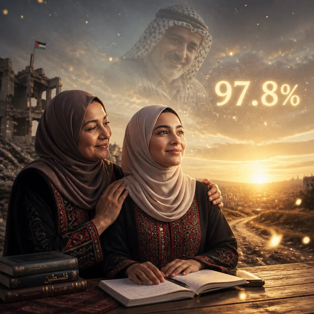 الطالبة الفلسطينية أروى خلف في مخيم درعا تعيد رسم دربها المؤلم بالتفوق